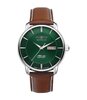 Horloge ZEPPELIN ATLANTIC Heren 8466-4 Analoog Behuizing MINERAAL Groen Bracelette Leer Bruin Boucle ardillon Etanchéiteiten 5BAR