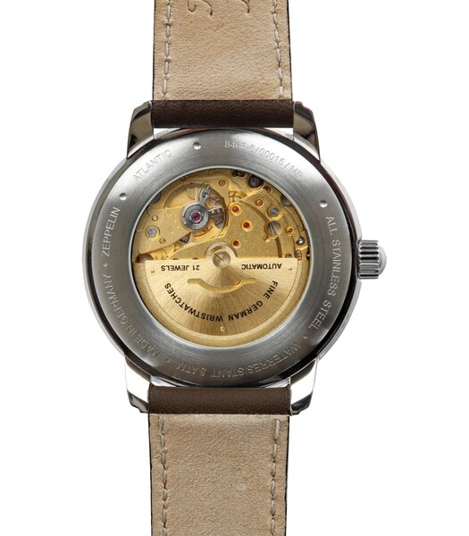 Montre ZEPPELIN ATLANTIC Homme 8466-5 Analogue Cadran MINERAL Beige Bracelet Cuir Brun Boucle ardillon Etanchéité 5ATM