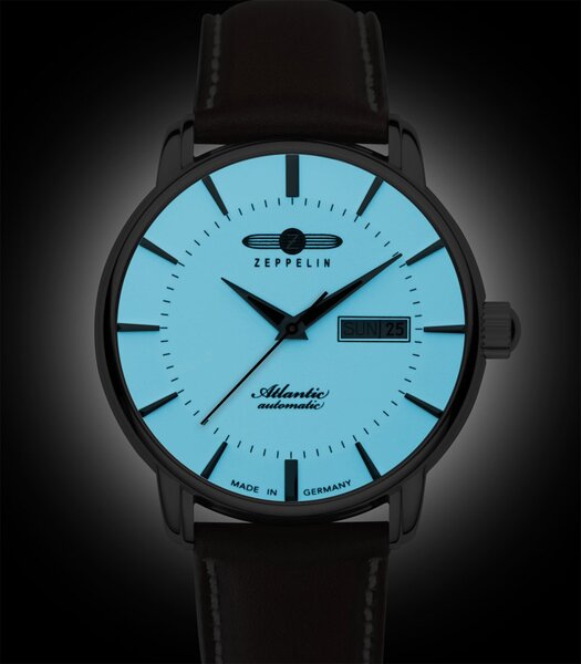 Montre ZEPPELIN ATLANTIC Homme 8466-5 Analogue Cadran MINERAL Beige Bracelet Cuir Brun Boucle ardillon Etanchéité 5ATM