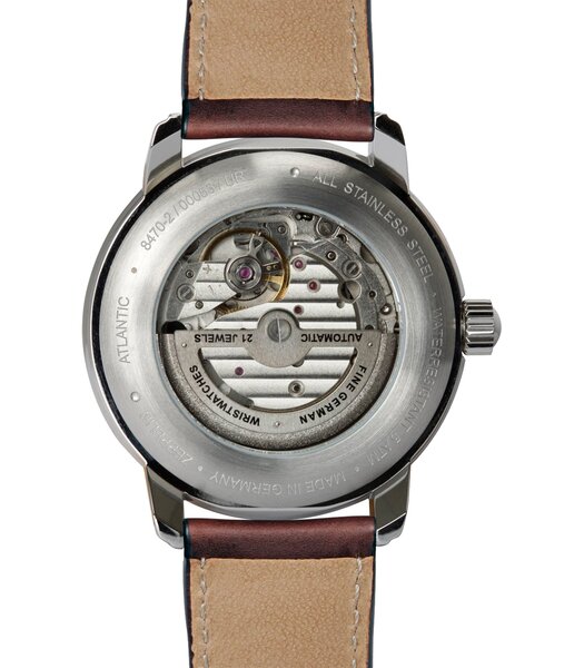 Montre ZEPPELIN ATLANTIC Homme 8470-5 Analogue Cadran MINERAL Beige Bracelet Cuir Brun Boucle ardillon Etanchéité 5ATM