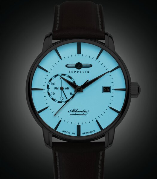 Montre ZEPPELIN ATLANTIC Homme 8470-5 Analogue Cadran MINERAL Beige Bracelet Cuir Brun Boucle ardillon Etanchéité 5ATM