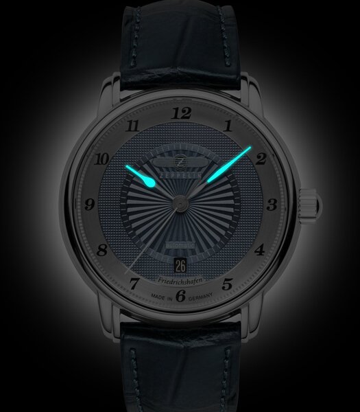 Montre ZEPPELIN FRIEDRICHSHAFEN Homme 8556-3 Analogue Cadran Saphir Bleu Bracelet Cuir Bleu Etanchéité 5BAR