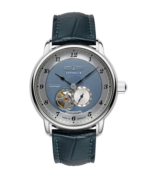 Montre ZEPPELIN FRIEDRICHSHAFEN Homme 8566-3 Analogue Cadran MINERAL Bleu Bracelet Cuir Bleu Etanchéité 5BAR