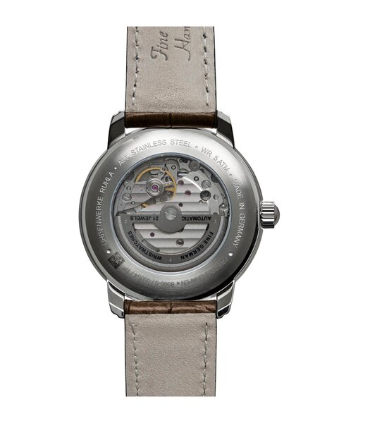 Montre ZEPPELIN FRIEDRICHSHAFEN Homme 8566-5 Analogue Cadran MINERAL Doré Bracelet Cuir Brun Etanchéité 5BAR