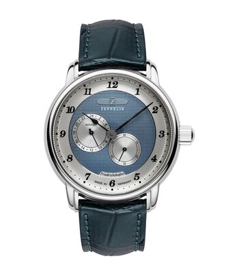 Montre ZEPPELIN FRIEDRICHSHAFEN Homme 8568-3 Analogue Cadran MINERAL Bleu Bracelet Cuir Bleu Etanchéité 5BAR