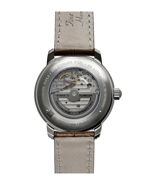 Montre ZEPPELIN FRIEDRICHSHAFEN Homme 8568-5 Analogue Cadran MINERAL Doré Bracelet Cuir Brun Etanchéité 5BAR