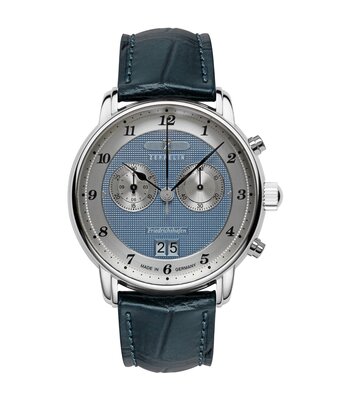 Montre ZEPPELIN FRIEDRICHSHAFEN Homme 8584-3 Analogue Cadran MINERAL Bleu Bracelet Cuir Bleu Etanchéité 5BAR