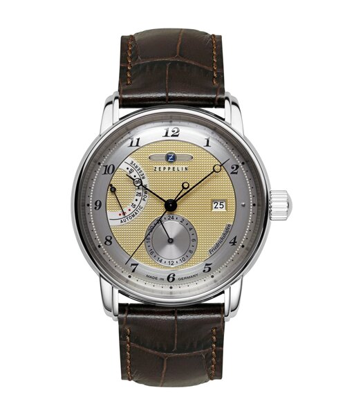 Montre ZEPPELIN FRIEDRICHSHAFEN Homme 8590-5 Analogue Cadran Saphir Brun Bracelet Cuir Brun Etanchéité 5BAR