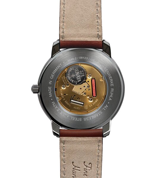 Montre ZEPPELIN NEW CAPTAIN'S LINE Homme 8642-2 Analogique Cadran Minéral Noir Bracelet Cuir Brun Boucle ardillon Etanchéité 5 BAR