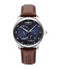 Montre ZEPPELIN NEW CAPTAIN'S LINE Homme 8662-3 Analogue Cadran MINERAL Bleu Bracelet Cuir Brun Boucle ardillon Etanchéité 5BAR