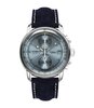 Montre ZEPPELIN 100 JAHRE ZEPPELIN Homme 8670-4 Analogique Cadran Minéral Argenté Bracelet Cuir Bleu Boucle ardillon Etanchéité 5 BAR