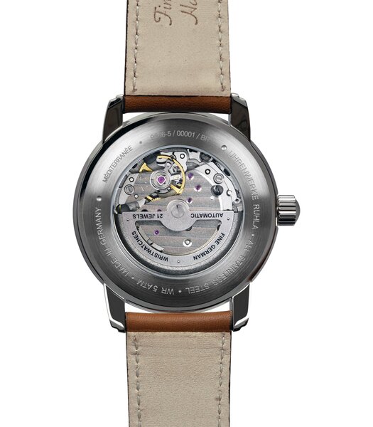 Montre ZEPPELIN MEDITERRANEE Homme 9666-5 Analogue Cadran MINERAL Beige Bracelet Cuir Brun Boucle déployante Etanchéité 5BAR
