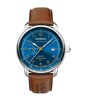 Montre ZEPPELIN MEDITERRANEE - BLUE Homme 9668-3 Analogue Cadran MINERAL Bleu Bracelet Cuir Brun Boucle ardillon Etanchéité 5BAR