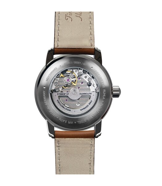 Montre ZEPPELIN MEDITERRANEE - BLUE Homme 9668-3 Analogue Cadran MINERAL Bleu Bracelet Cuir Brun Boucle ardillon Etanchéité 5BAR