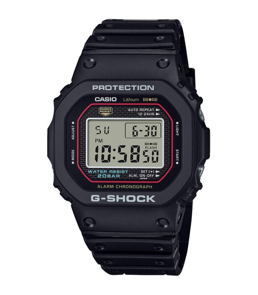Montre CASIO G-SHOCK Homme DW-5000R-1AER Digital Cadran MINERAL Gris Bracelet Résine Noir Etanchéité 20BAR