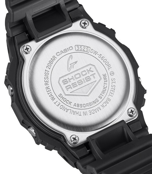 Montre CASIO G-SHOCK Homme DW-5600RL-1ER Digital Cadran MINERAL Noir Bracelet Résine Noir Etanchéité 20BAR