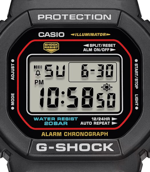 Montre CASIO G-SHOCK Homme DW-5600RL-1ER Digital Cadran MINERAL Noir Bracelet Résine Noir Etanchéité 20BAR