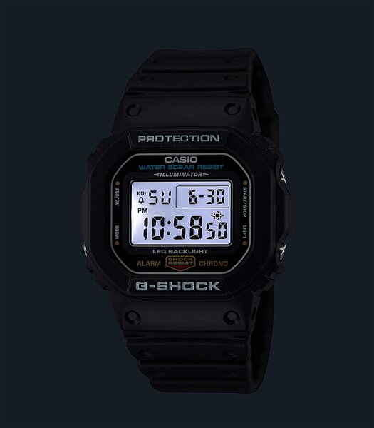 Montre CASIO G-SHOCK Homme DW-5600UE-1ER Digital Cadran MINERAL Gris Bracelet Résine Noir Etanchéité 20BAR