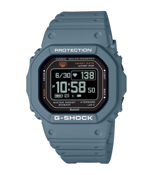 Montre CASIO G-SHOCK Homme DW-H5600-2ER Digital Cadran Minéral Noir Bracelet Résine recyclé Bleu Boucle ardillon Etanchéité 20 BAR