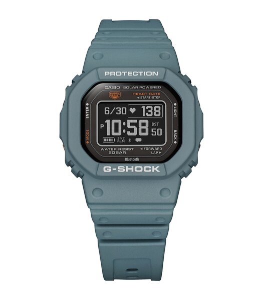 Montre CASIO G-SHOCK Homme DW-H5600-2ER Digital Cadran Minéral Noir Bracelet Résine recyclé Bleu Boucle ardillon Etanchéité 20 BAR
