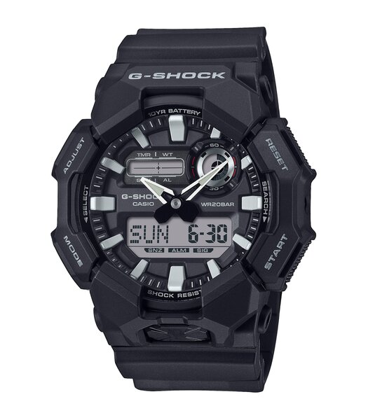 Montre CASIO G-SHOCK Homme GA-010-1AER Analogue-Digital Cadran MINERAL Noir Bracelet Résine Noir Etanchéité 20BAR