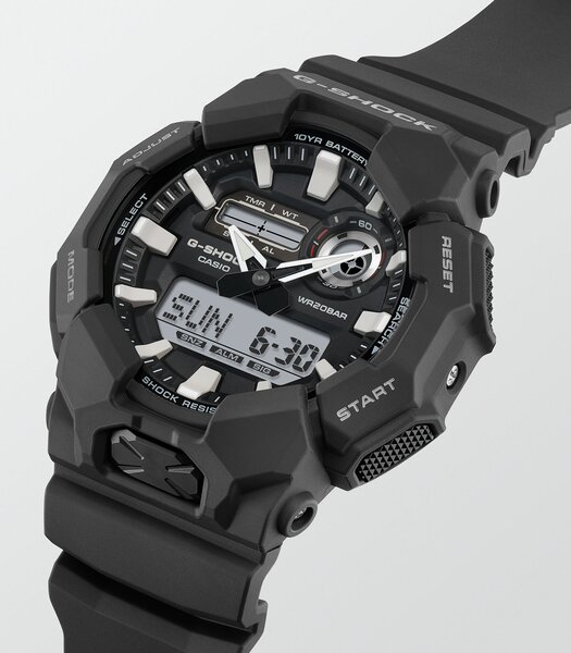 Montre CASIO G-SHOCK Homme GA-010-1AER Analogue-Digital Cadran MINERAL Noir Bracelet Résine Noir Etanchéité 20BAR