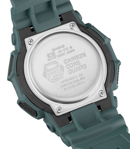 Montre CASIO G-SHOCK Homme GA-010-2AER Analogue-Digital Cadran MINERAL Noir Bracelet Résine Vert Etanchéité 20BAR