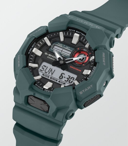 Montre CASIO G-SHOCK Homme GA-010-2AER Analogue-Digital Cadran MINERAL Noir Bracelet Résine Vert Etanchéité 20BAR