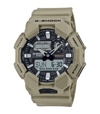 Montre CASIO G-SHOCK Homme GA-010-5AER Analogue-Digital Cadran MINERAL Noir Bracelet Résine Beige Etanchéité 20BAR