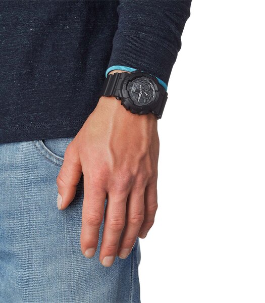 Montre CASIO G-SHOCK Homme GA-100-1A1ER Analogue-Digital Cadran MINERAL Noir Bracelet RESINE Noir Boucle ardillon Etanchéité 20BAR