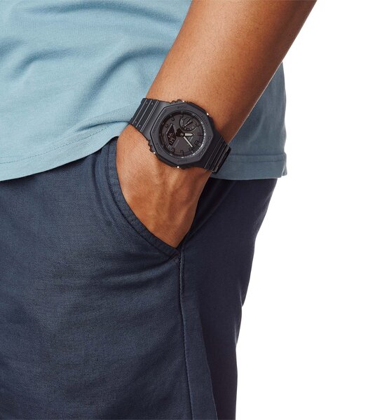 Montre CASIO G-SHOCK Homme GA-2100-1A1ER Analogue-Digital Cadran MINERAL Noir Bracelet RESINE Noir Boucle ardillon Etanchéité 20BAR