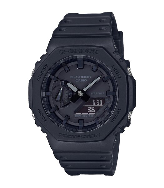 Montre CASIO G-SHOCK Homme GA-2100-1A1ER Analogue-Digital Cadran MINERAL Noir Bracelet RESINE Noir Boucle ardillon Etanchéité 20BAR