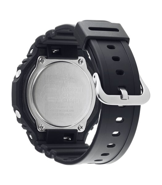 Montre CASIO G-SHOCK Homme GA-2100-1A4ER Analogue-Digital Cadran MINERAL Rouge Bracelet Résine Noir Boucle ardillon Etanchéité 20BAR