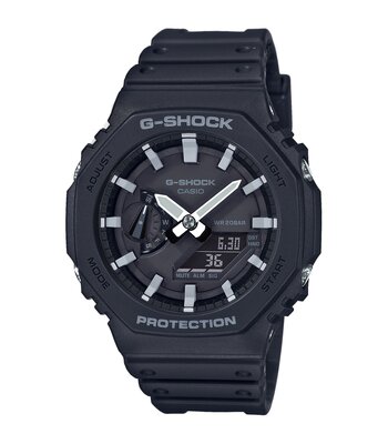 Montre CASIO G-SHOCK Homme GA-2100-1AER Analogue-Digital Cadran MINERAL Noir Bracelet RESINE Noir Boucle ardillon Etanchéité 20BAR