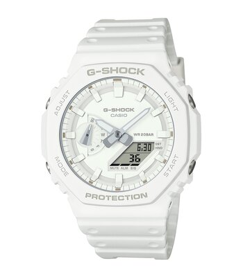 Montre CASIO G-SHOCK Homme GA-2100-7A7ER Analogue-Digital Cadran MINERAL Blanc Bracelet Résine Blanc Boucle ardillon Etanchéité 20BAR