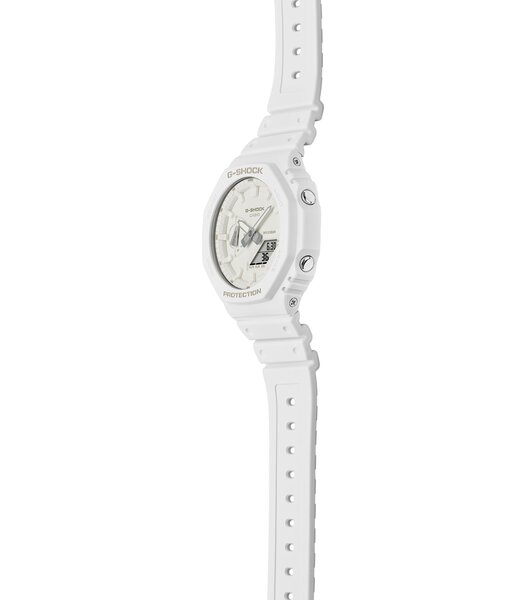 Montre CASIO G-SHOCK Homme GA-2100-7A7ER Analogue-Digital Cadran MINERAL Blanc Bracelet Résine Blanc Boucle ardillon Etanchéité 20BAR