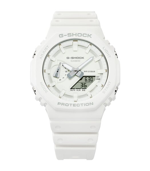 Montre CASIO G-SHOCK Homme GA-2100-7A7ER Analogue-Digital Cadran MINERAL Blanc Bracelet Résine Blanc Boucle ardillon Etanchéité 20BAR
