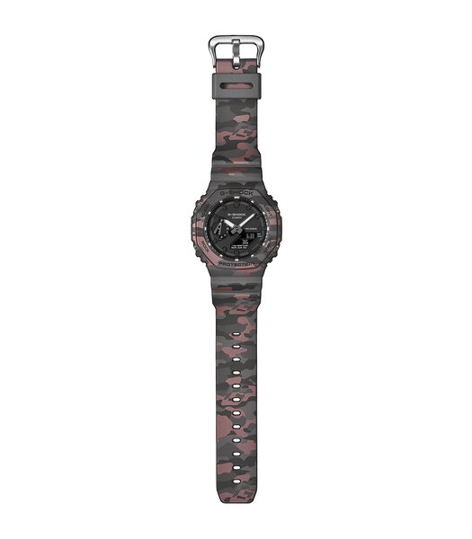 Montre CASIO G-SHOCK Homme GA-2100CM-8AER Analogue-Digital Cadran MINERAL Noir Bracelet Résine Gris Etanchéité 20BAR