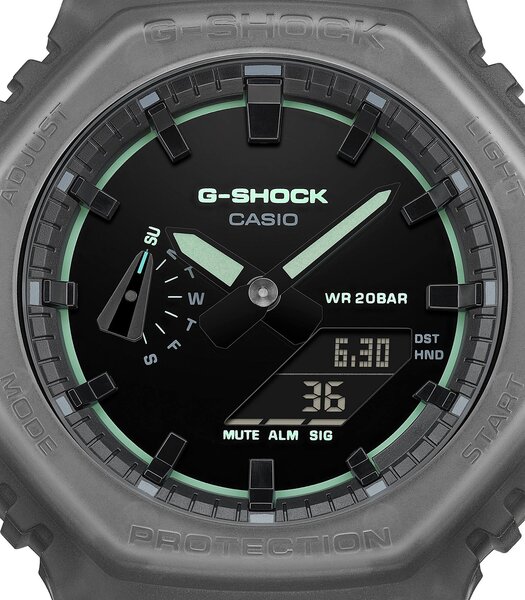 Montre CASIO G-SHOCK Homme GA-2100K-1AER Analogue-Digital Cadran MINERAL Noir Bracelet Résine Noir Etanchéité 20BAR