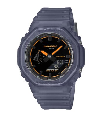 Montre CASIO G-SHOCK Homme GA-2100K-2AER Analogue-Digital Cadran MINERAL Noir Bracelet Résine Bleu Etanchéité 20BAR