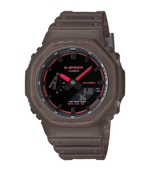 Montre CASIO G-SHOCK Homme GA-2100K-5AER Analogue-Digital Cadran MINERAL Noir Bracelet Résine Marron Etanchéité 20BAR
