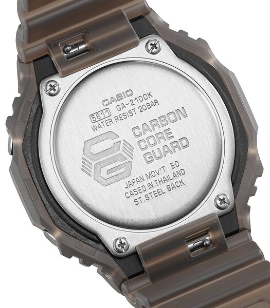Montre CASIO G-SHOCK Homme GA-2100K-5AER Analogue-Digital Cadran MINERAL Noir Bracelet Résine Marron Etanchéité 20BAR