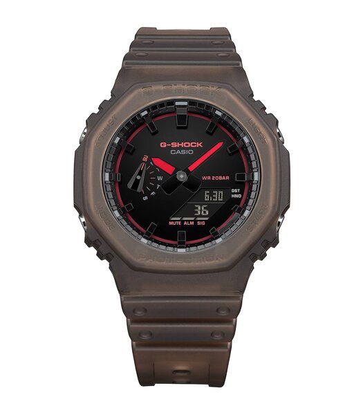 Montre CASIO G-SHOCK Homme GA-2100K-5AER Analogue-Digital Cadran MINERAL Noir Bracelet Résine Marron Etanchéité 20BAR