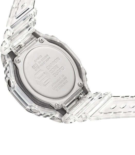 Montre CASIO G-SHOCK Homme GA-2100SKE-7AER Analogue-Digital Cadran MINERAL Noir Bracelet RESINE Transparent Boucle ardillon Etanchéité 20BAR