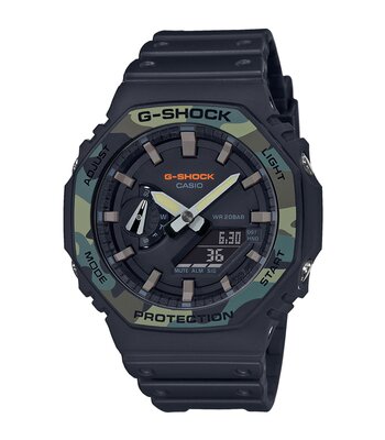 Montre CASIO G-SHOCK Homme GA-2100SU-1AER Digital + analogique Cadran Minéral Noir Bracelet Résine Noir Boucle ardillon Etanchéité 20 BAR