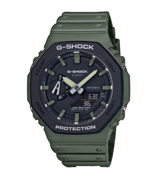 Montre CASIO G-SHOCK Homme GA-2110SU-3AER Analogue-Digital Cadran MINERAL Noir Bracelet RESINE Khaki Boucle ardillon Etanchéité 20BAR