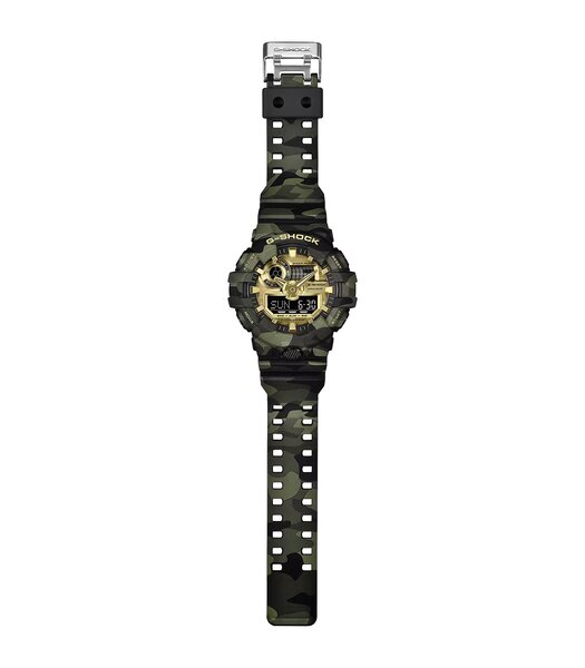 Montre CASIO G-SHOCK Homme GA-700CMG-3AER Digital + analogique Cadran Acrylique Doré Bracelet Résine Camouflage Etanchéité 20 ATM