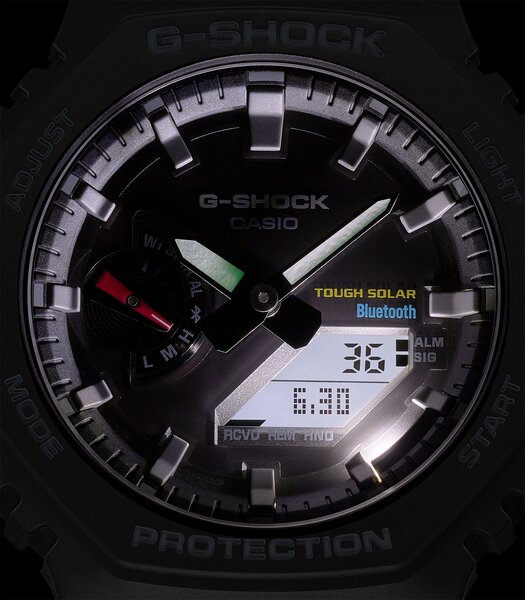 Montre CASIO G-SHOCK Homme GA-B2100-1AER Digital + analogique Cadran Minéral Noir Bracelet Résine Noir Boucle ardillon Etanchéité 20 BAR