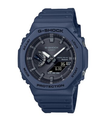 Montre CASIO G-SHOCK Homme GA-B2100-2AER Analogue-Digital Cadran MINERAL Bleu Bracelet Résine Bleu Boucle ardillon Etanchéité 20BAR