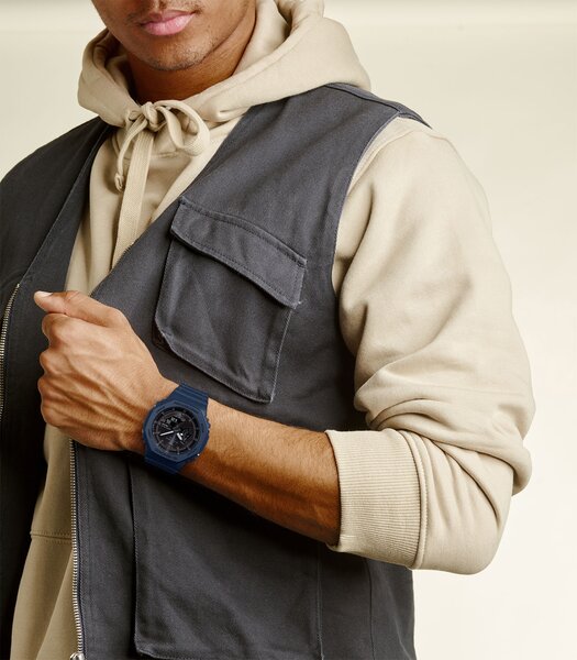 Montre CASIO G-SHOCK Homme GA-B2100-2AER Analogue-Digital Cadran MINERAL Bleu Bracelet Résine Bleu Boucle ardillon Etanchéité 20BAR